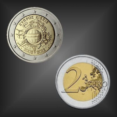 2 EURO 10 Jahre EURO Bargeld Zypern 2012