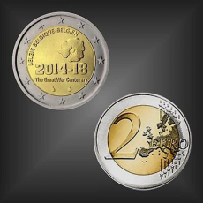 2 EURO 100 Jahre 1. Weltkrieg Belgien 2014
