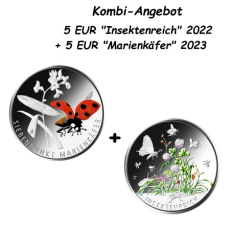 Kombiangebot 2 x 5 EURO Farbmünzen BRD 2022+2023