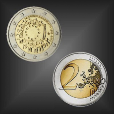 2 EURO Europaflagge Griechenland 2015