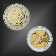 2 EURO Hochzeit Albert II + Charlene Monaco 2011