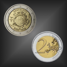 2 EURO 10 Jahre EURO Bargeld Niederlande 2012