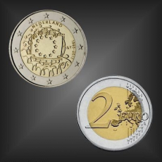 2 EURO Europaflagge Niederlande 2015