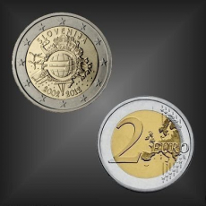 2 EURO 10 Jahre EURO Bargeld Slowenien 2012