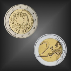 2 EURO Europaflagge Zypern 2015