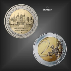 2 EURO Schloss Schwerin -F- BRD 2007