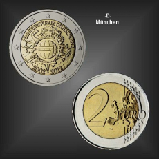 2 EURO 10 Jahre EURO Bargeld -D- BRD 2012