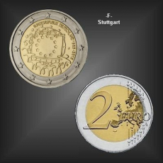 2 EURO Europaflagge -F- BRD 2015