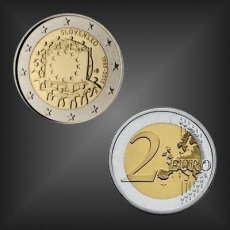 2 EURO Europaflagge Slowakei 2015