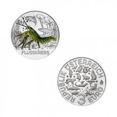 3 EURO Tier-Taler Flusskrebs Österreich 2019