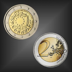 2 EURO Europaflagge Belgien 2015