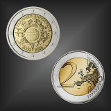 2 EURO 10 Jahre EURO Bargeld Griechenland 2012