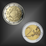 2 EURO 10 Jahre EURO Bargeld Spanien 2012