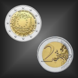 2 EURO Europaflagge Frankreich 2015