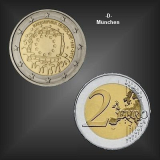 2 EURO Europaflagge -D- BRD 2015